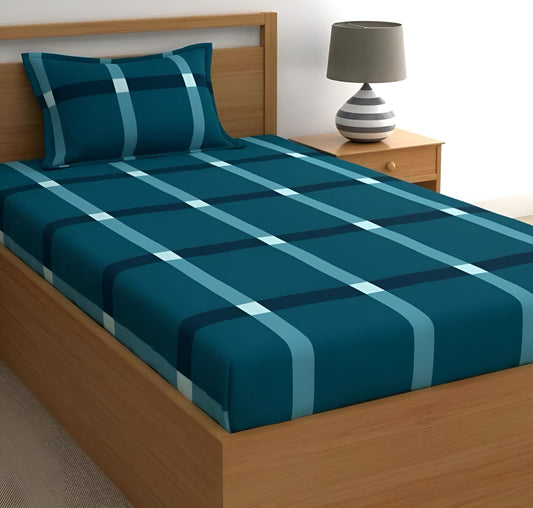 220 TC Single Bed Fitted Bedsheet Having Size 36X72 (Fits Upto 8 Inches Of Mattress)