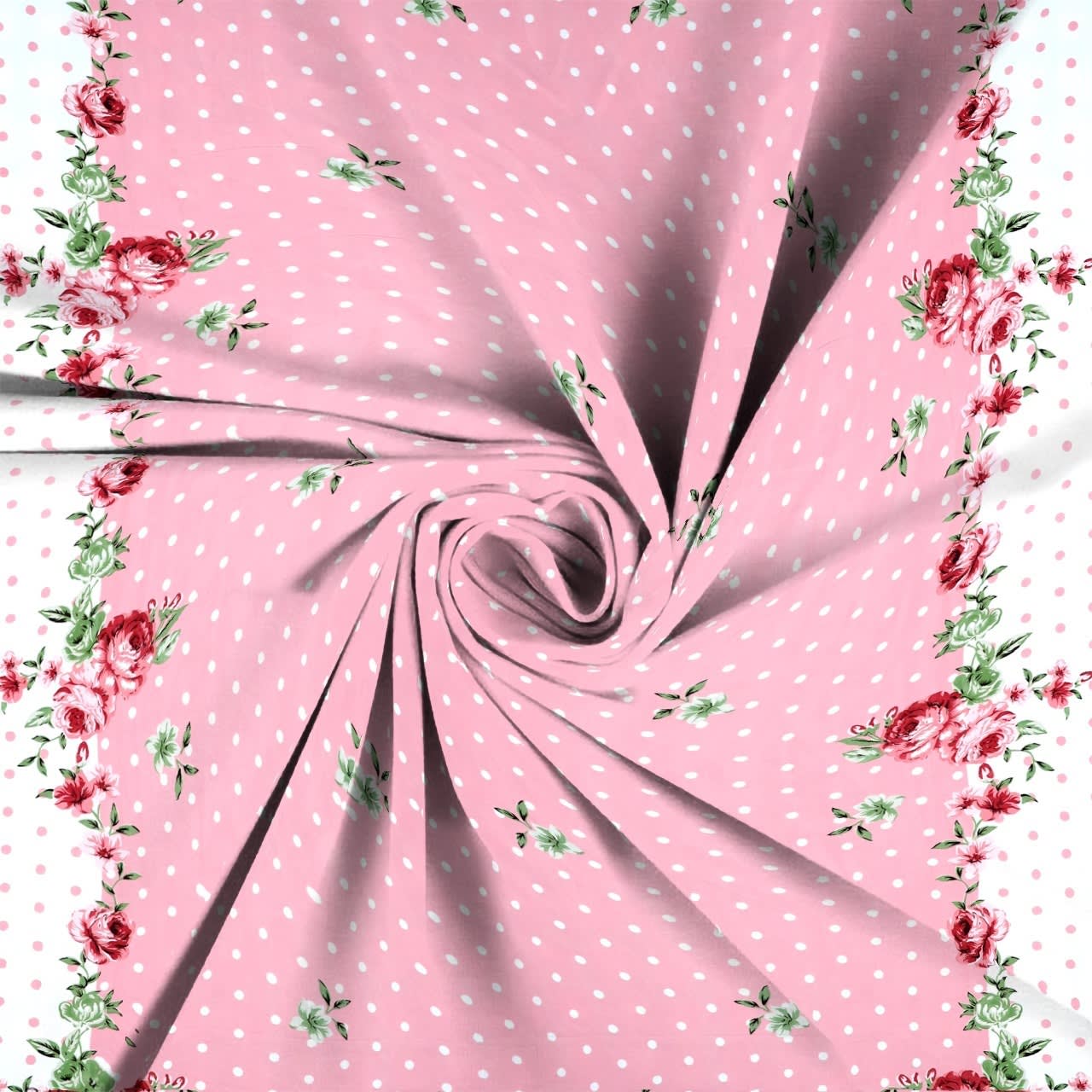 PINK DOTS Elastic Fitted Bedsheets (72X78X Upto 10 Inches) & 360 Degree Elasticated