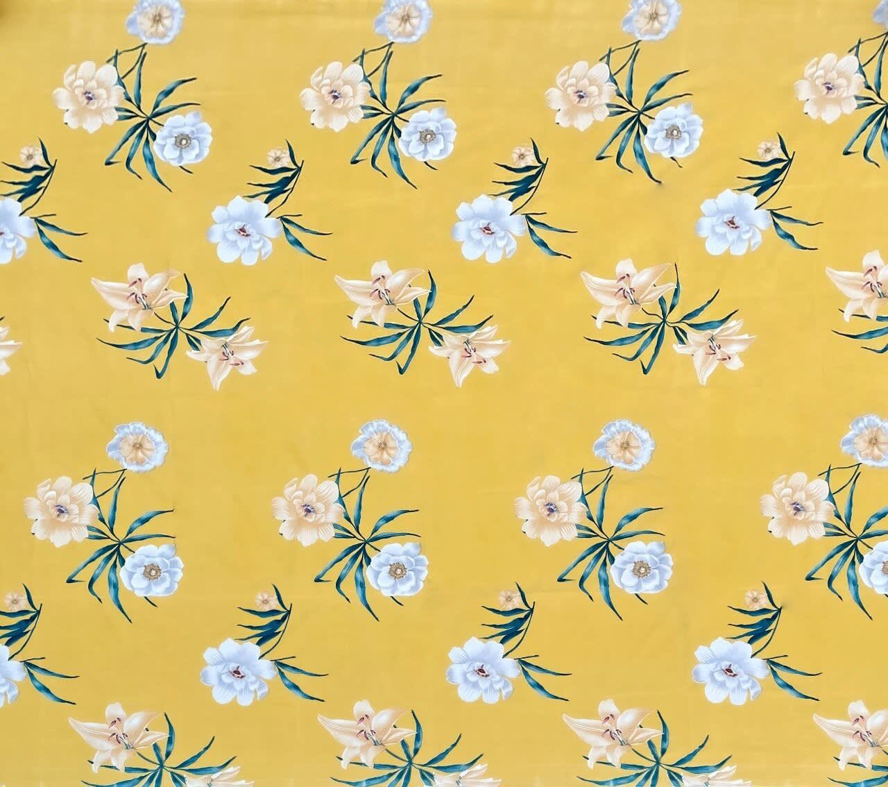 YELLOW FLOWER Premium  Fitted Floral Bedsheet Multicolour (72X78X Upto 10 Inches) & 360 Degree Elasticated