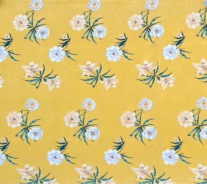 YELLOW FLOWER Premium  Fitted Floral Bedsheet Multicolour (72X78X Upto 10 Inches) & 360 Degree Elasticated