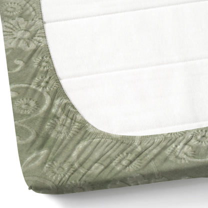 PREMIUM 500 TC HEAVY VELVET WARM  FITTED BEDSHEET WITH ELASTIC ALL AROUND having Embossing Floral design