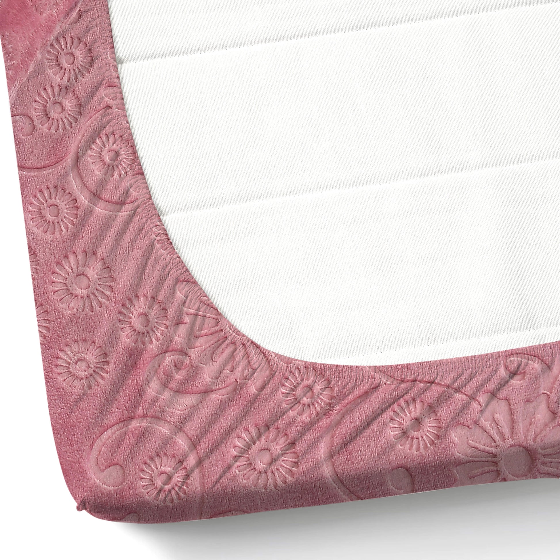PREMIUM 500 TC HEAVY VELVET WARM  FITTED BEDSHEET WITH ELASTIC ALL AROUND having Embossing Floral design