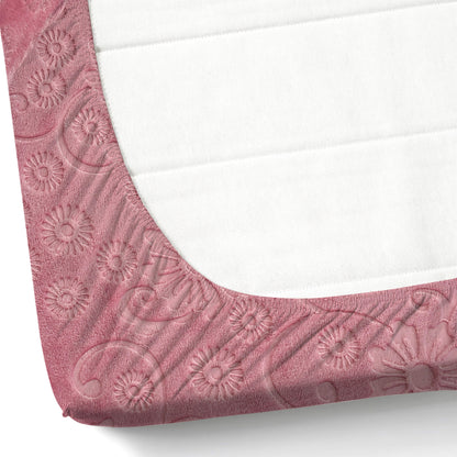 PREMIUM 500 TC HEAVY VELVET WARM  FITTED BEDSHEET WITH ELASTIC ALL AROUND having Embossing Floral design
