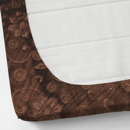 PREMIUM 500 TC HEAVY VELVET WARM  FITTED BEDSHEET WITH ELASTIC ALL AROUND having Embossing Floral design