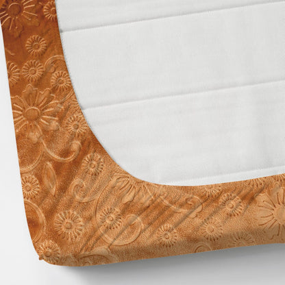 PREMIUM 500 TC HEAVY VELVET WARM  FITTED BEDSHEET WITH ELASTIC ALL AROUND having Embossing Floral design