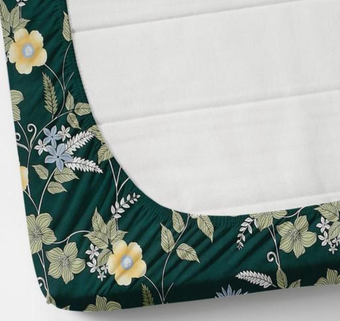 NEW GREEN 220 TC Double Bedsheet With 2 Pillow Covers (72X78X Upto 10 Inches) & 360 Degree Elasticated