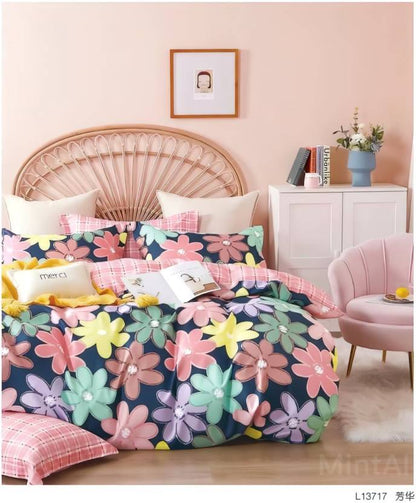 Multi Floral Premium Double Bedsheet With 2 Pillow Covers  (72X78X Upto 10 Inches) & 360 Degree Elasticated