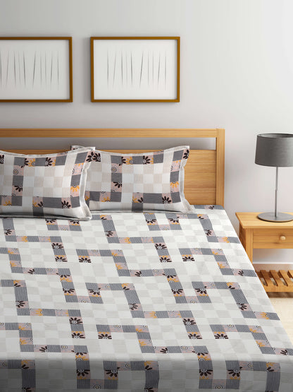 Premium Fitted Bedsheet with 2 Pillow Covers (72X78X Upto 10 Inches) & 360 Degree Elasticated