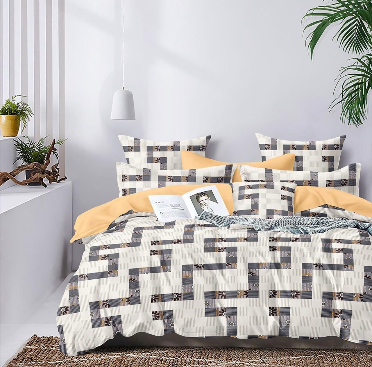 Premium Fitted Bedsheet with 2 Pillow Covers (72X78X Upto 10 Inches) & 360 Degree Elasticated
