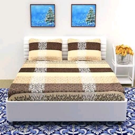 C&B Premium  Fitted Elastic Bedsheet With Two Pillow Covers (72X78X Upto 10 Inches) & 360 Degree Elasticated