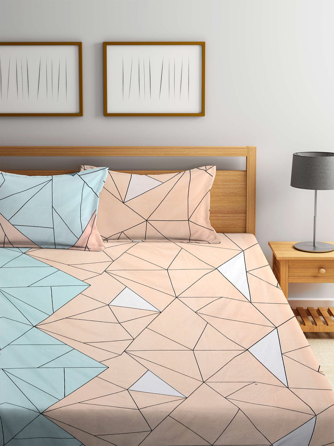 KLOTTHE Premium  Fitted Elastic Bedsheet With Two Pillow Covers (72X78X Upto 10 Inches) & 360 Degree Elasticated