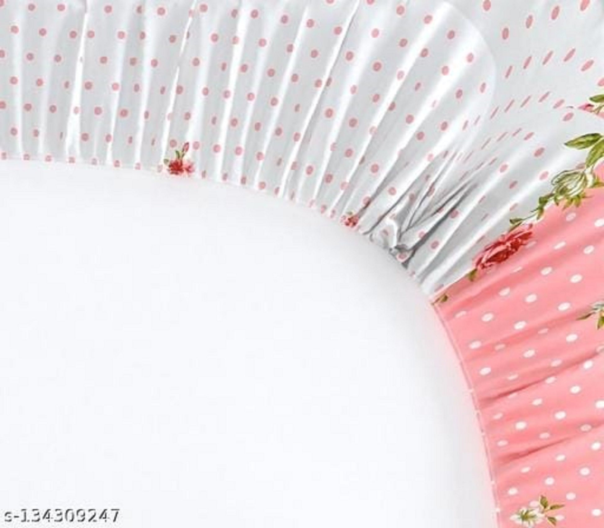 DOTTED PINK Premium  Fitted Elastic Bedsheet With Two Pillow Covers (72X78X Upto 10 Inches) & 360 Degree Elasticated