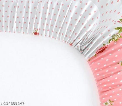 DOTTED PINK Premium  Fitted Elastic Bedsheet With Two Pillow Covers (72X78X Upto 10 Inches) & 360 Degree Elasticated