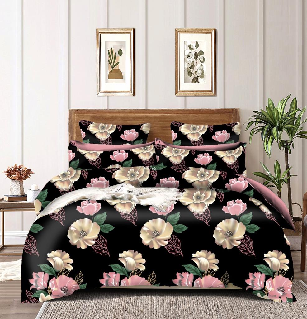 BLACK GOLDEN Premium  Fitted Elastic Bedsheet With Two Pillow Covers  (72X78X Upto 10 Inches) & 360 Degree Elasticated