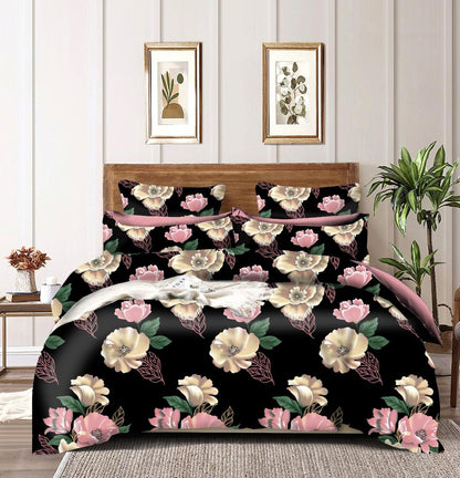 BLACK GOLDEN Premium  Fitted Elastic Bedsheet With Two Pillow Covers  (72X78X Upto 10 Inches) & 360 Degree Elasticated