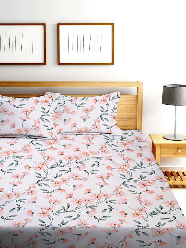 JAIPURI PRINTS Premium  Fitted Elastic Bedsheet With Two Pillow Covers  (72X78X Upto 10 Inches) & 360 Degree Elasticated