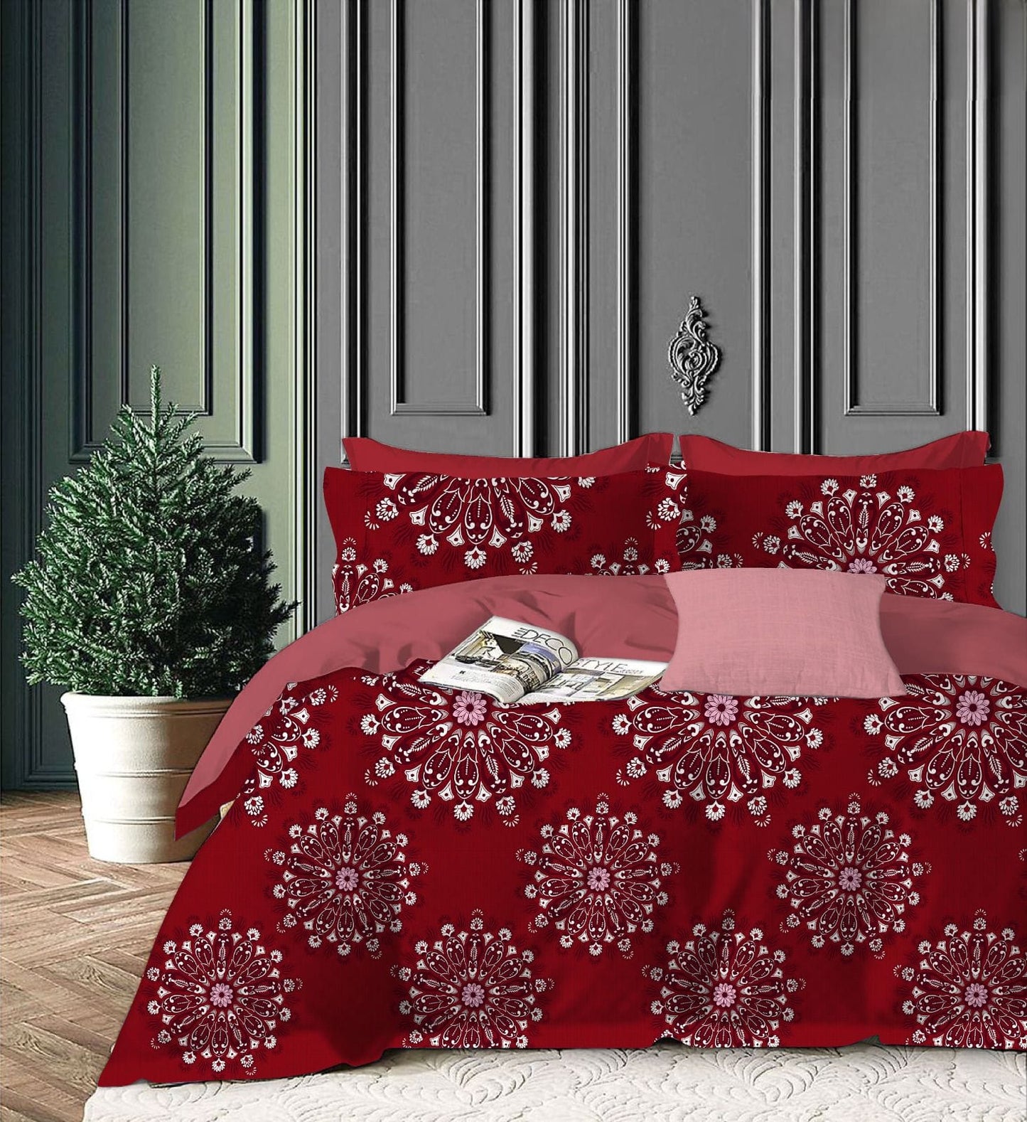 Premium  Fitted Elastic Bedsheet With Two Pillow Covers  (72X78X Upto 10 Inches) & 360 Degree Elasticated