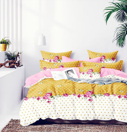 YELLOW DOT Premium  Fitted Elastic Bedsheet With Two Pillow Covers  (72X78X Upto 10 Inches) & 360 Degree Elasticated