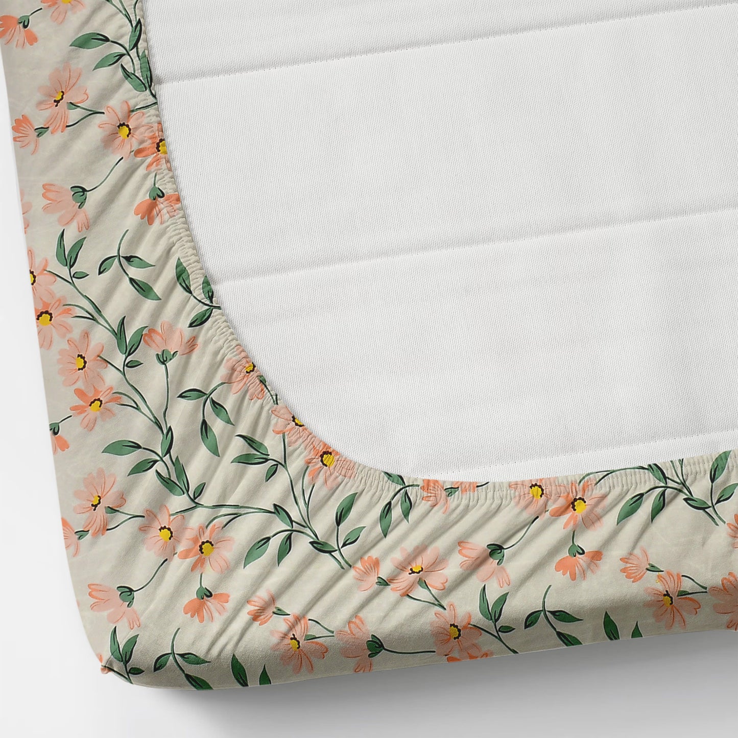 JAIPURI Premium  Fitted Elastic Bedsheet With Two Pillow Covers  (72X78X Upto 10 Inches) & 360 Degree Elasticated
