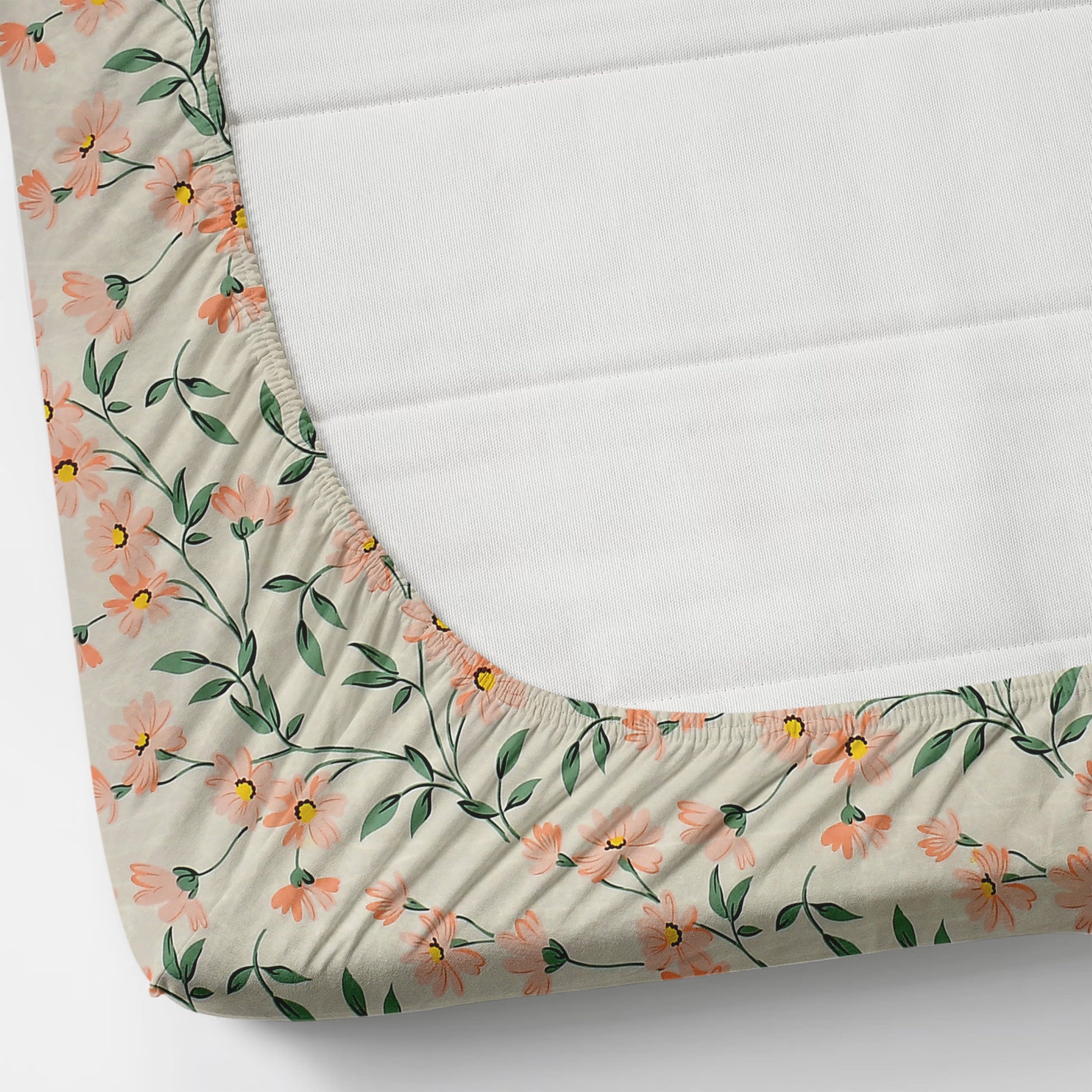 JAIPURI Premium  Fitted Elastic Bedsheet With Two Pillow Covers  (72X78X Upto 10 Inches) & 360 Degree Elasticated