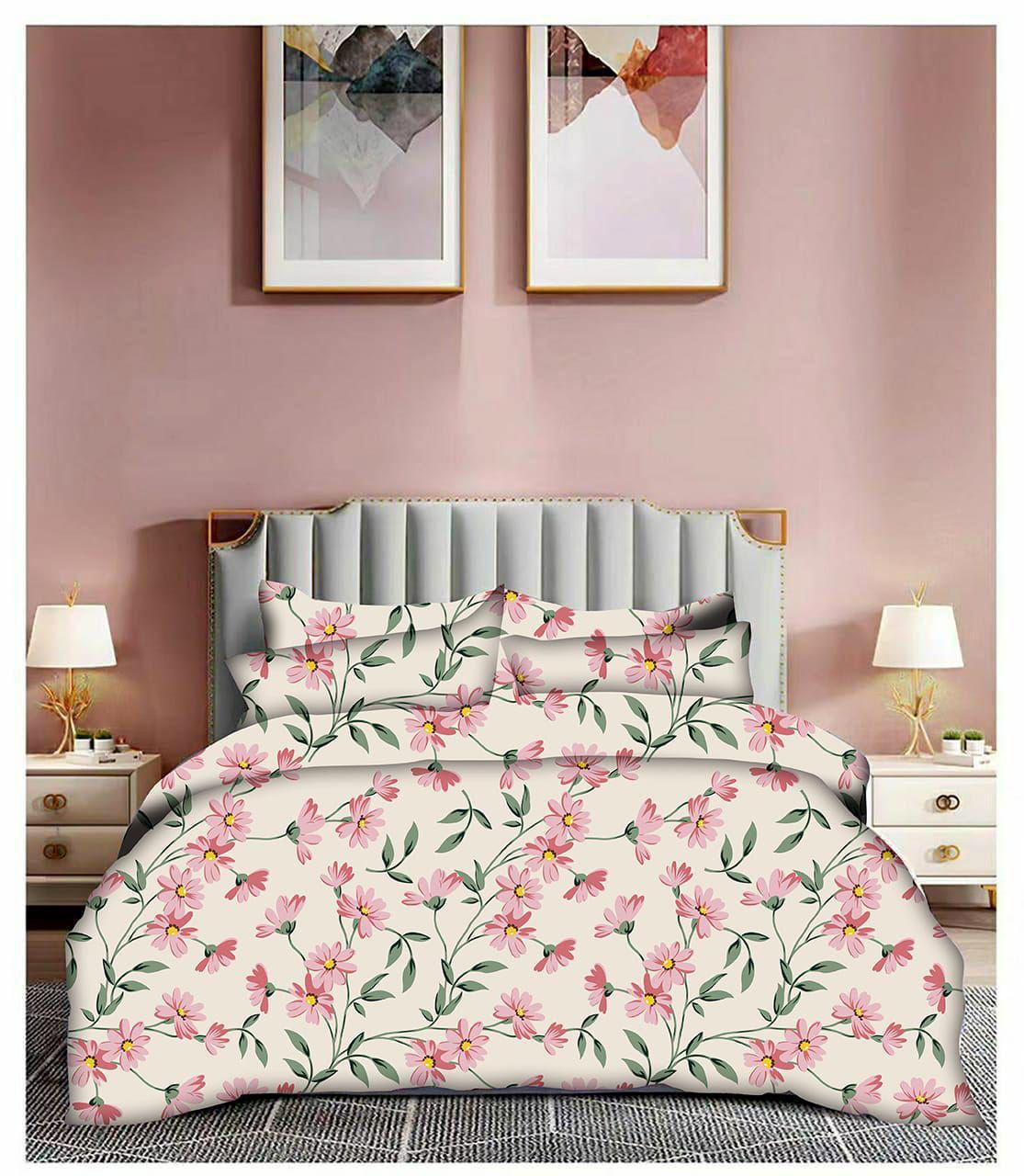 INDIAN JAIPURI Premium  Fitted Floral Bedsheet  (72X78X Upto 10 Inches) & 360 Degree Elasticated