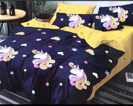 Premium  Fitted KIDS Bedsheet  with 2 Pillow Covers (72X78X Upto 10 Inches) & 360 Degree Elasticated