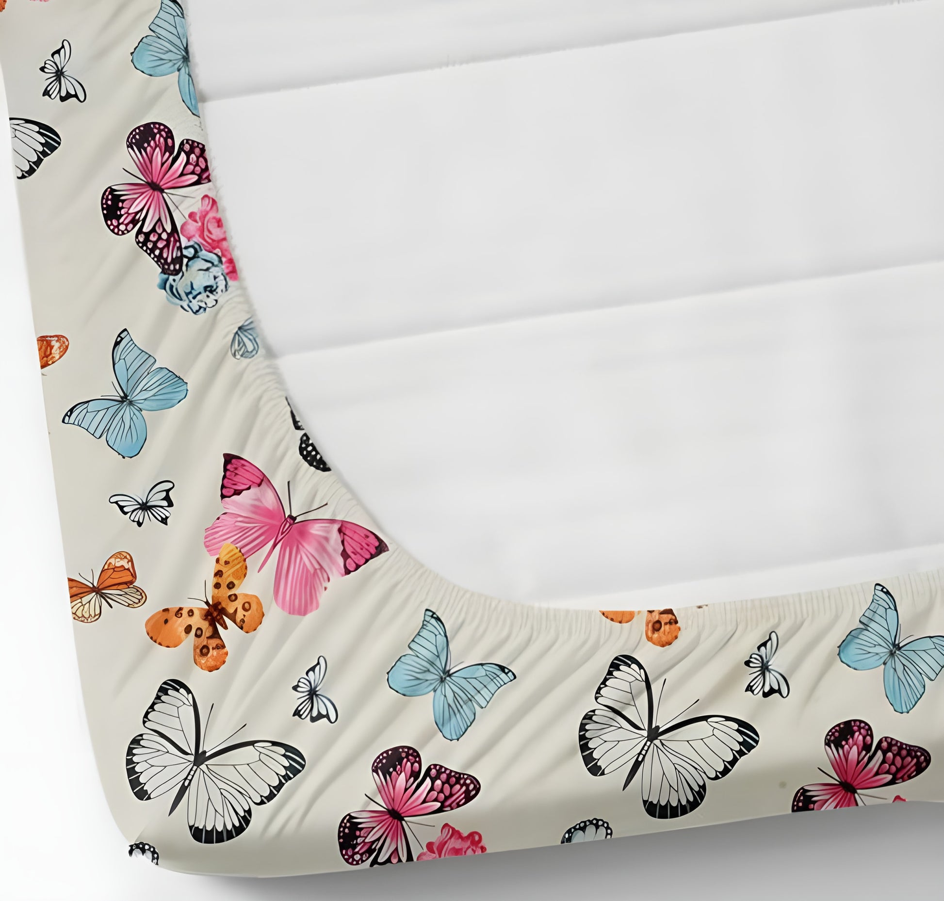 WHITE TITLIS Premium  Fitted Elastic Bedsheet With Two Pillow Covers  (72X78X Upto 10 Inches) & 360 Degree Elasticated