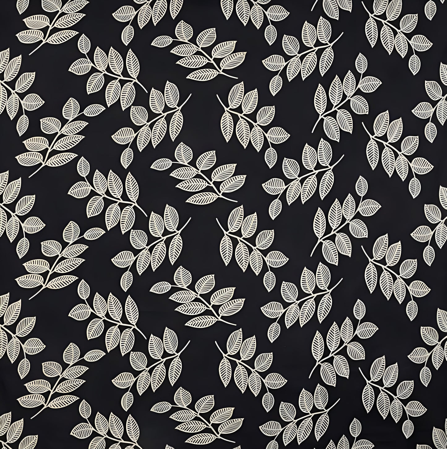 Black LEAVES Premium  Fitted Elastic Bedsheet With Two Pillow Covers  (72X78X Upto 10 Inches) & 360 Degree Elasticated
