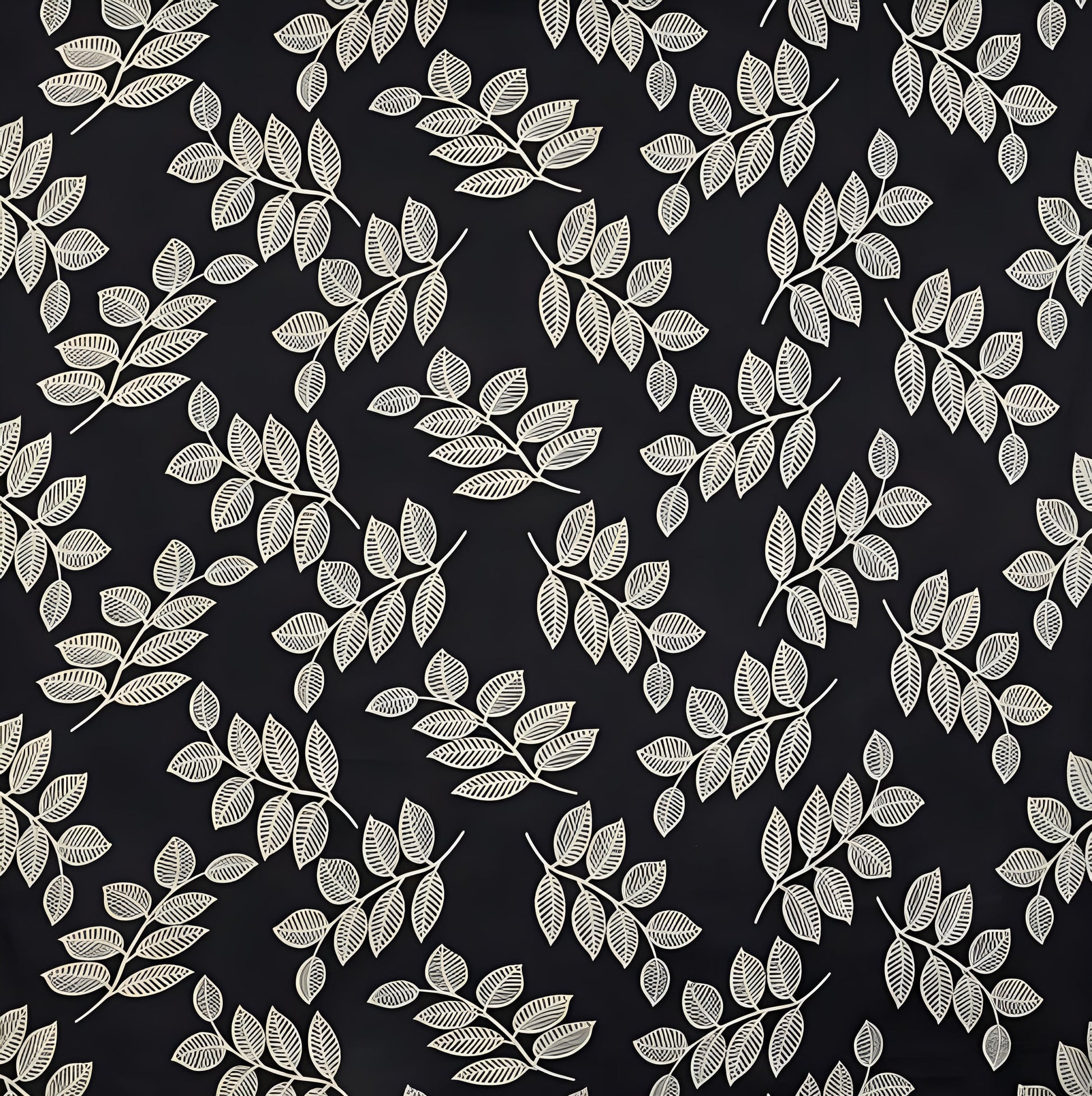 Black LEAVES Premium  Fitted Elastic Bedsheet With Two Pillow Covers  (72X78X Upto 10 Inches) & 360 Degree Elasticated