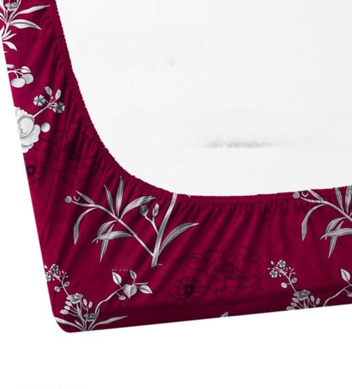 Floral Premium  Fitted Elastic Bedsheet With Two Pillow Covers  (72X78X Upto 10 Inches) & 360 Degree Elasticated