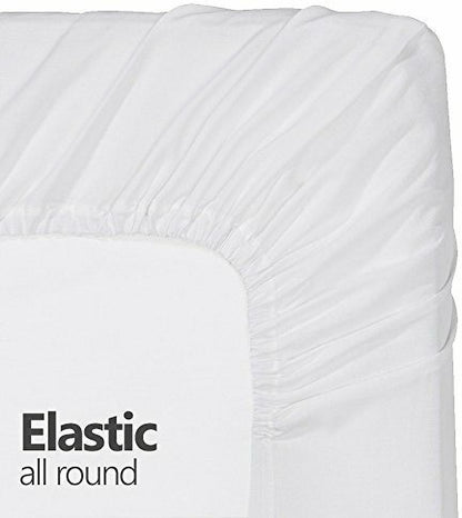 RED CARPETED 220 TC Cotton All Round Elastic Fitted Bedsheet with  2 Pillow Covers  (72X78X Upto 10 Inches) & 360 Degree Elasticated