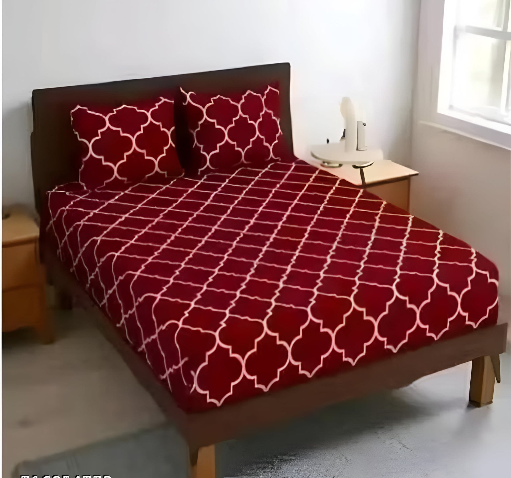 RED CARPETS Premium King Size Fitted Elastic Bedsheet With Two Pillow Covers (72X78X Upto 10 Inches) & 360 Degree Elasticated