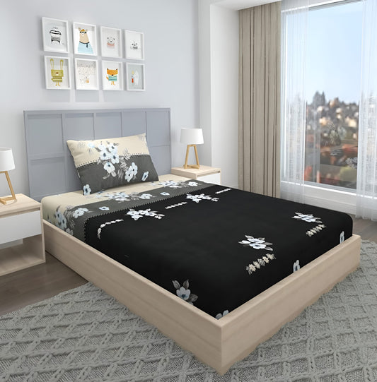 220 TC Single Bed Fitted Bedsheet Having Size 36X72 (Fits Upto 8 Inches Of Mattress)