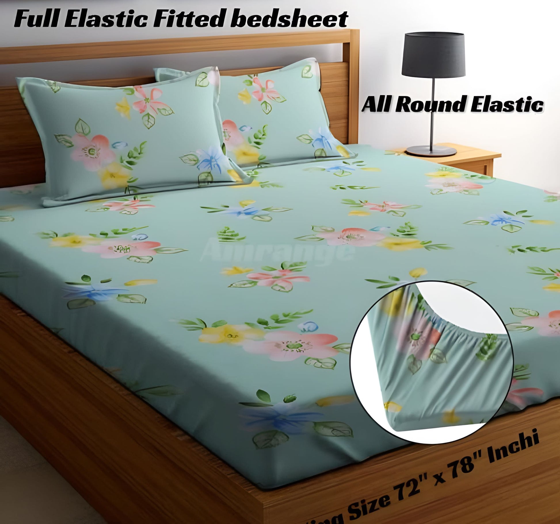 SMARTY Premium Double Bedsheet With 2 Pillow Covers (72X78X Upto 10 Inches) & 360 Degree Elasticated