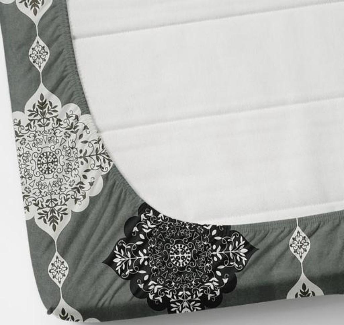 GREY STAMP Premium King Size Fitted Floral Bedsheet with 2 Pillow Covers (72X78X Up to 10 Inches) & 360 Degree Elasticated