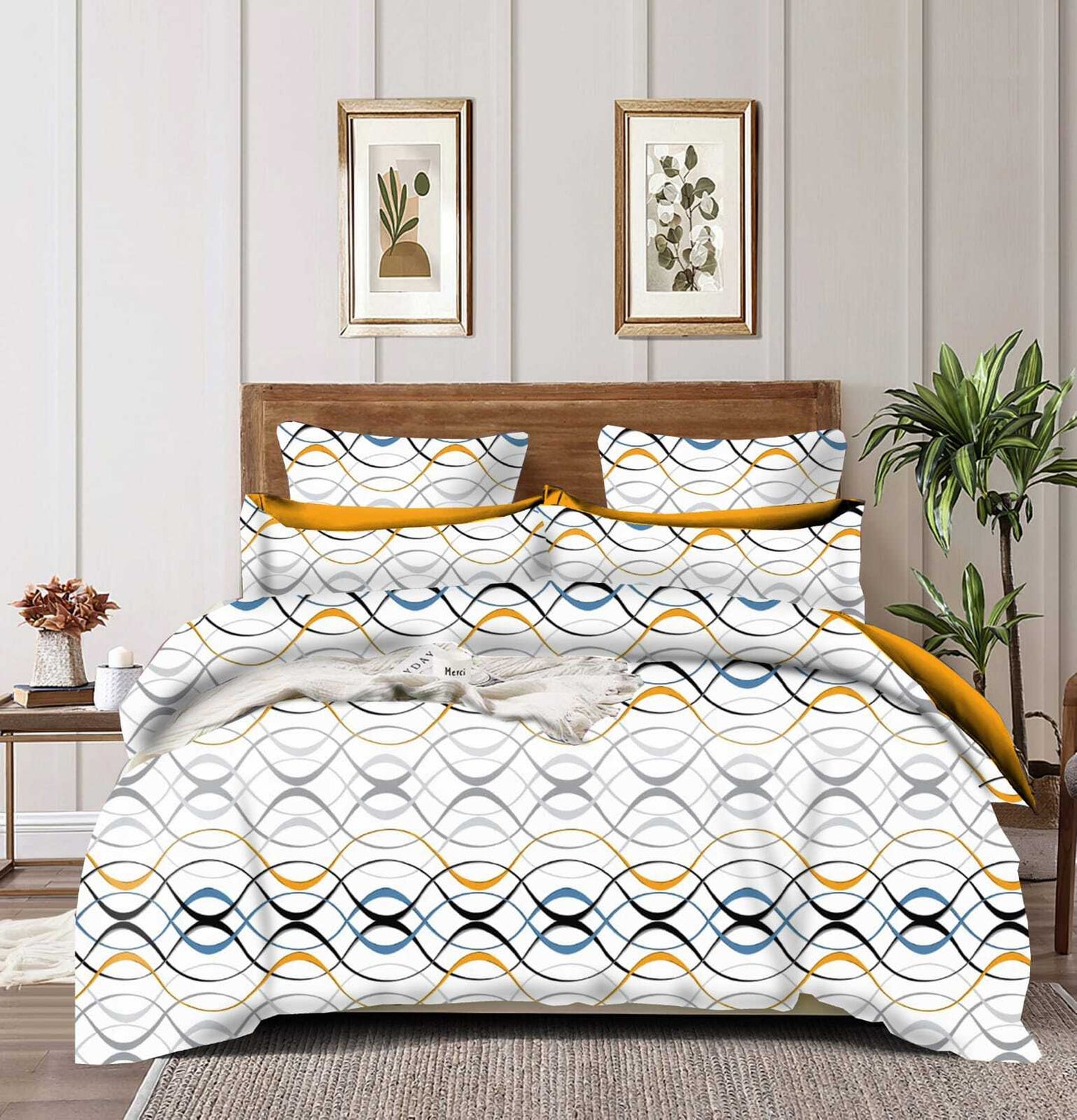 WHITE CIRCLE Premium  Fitted Elastic Bedsheet With Two Pillow Covers (72X78X Upto 10 Inches) & 360 Degree Elasticated