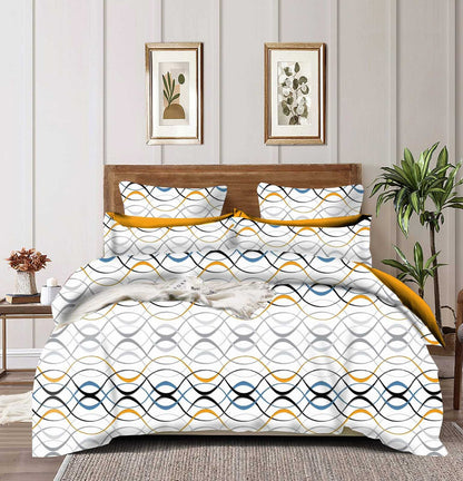 WHITE CIRCLE Premium  Fitted Elastic Bedsheet With Two Pillow Covers (72X78X Upto 10 Inches) & 360 Degree Elasticated