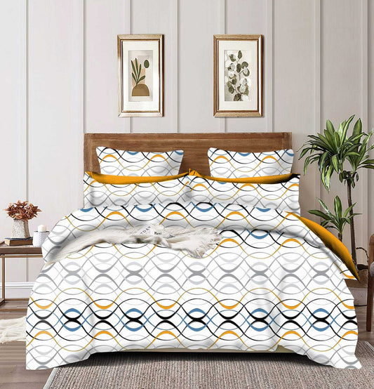 WHITE CIRCLE Premium  Fitted Elastic Bedsheet With Two Pillow Covers (72X78X Upto 10 Inches) & 360 Degree Elasticated