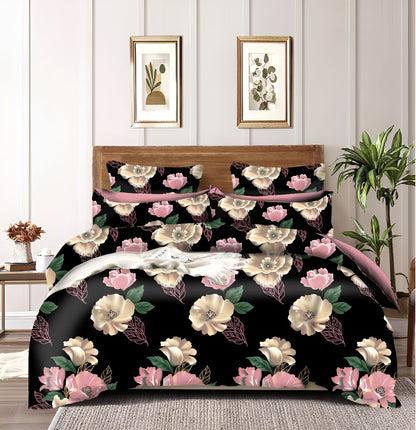BLACK GOLDEN Premium  Fitted Elastic Bedsheet With Two Pillow Covers  (72X78X Upto 10 Inches) & 360 Degree Elasticated