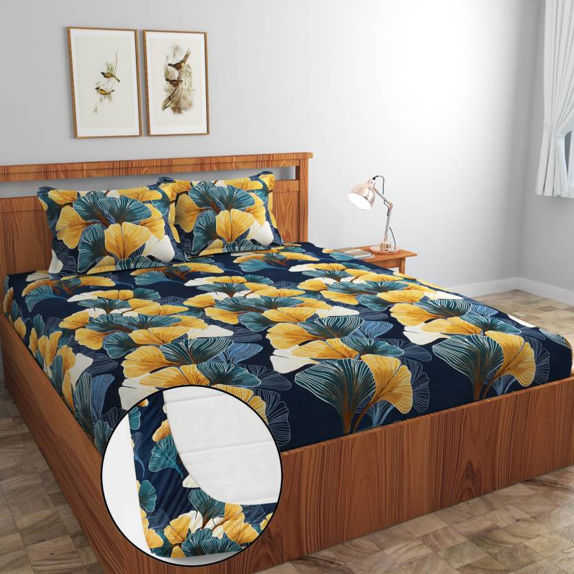 KOHLI PETALS Premium  Fitted Bedsheet (72X78X Upto 10 Inches) & 360 Degree Elasticated