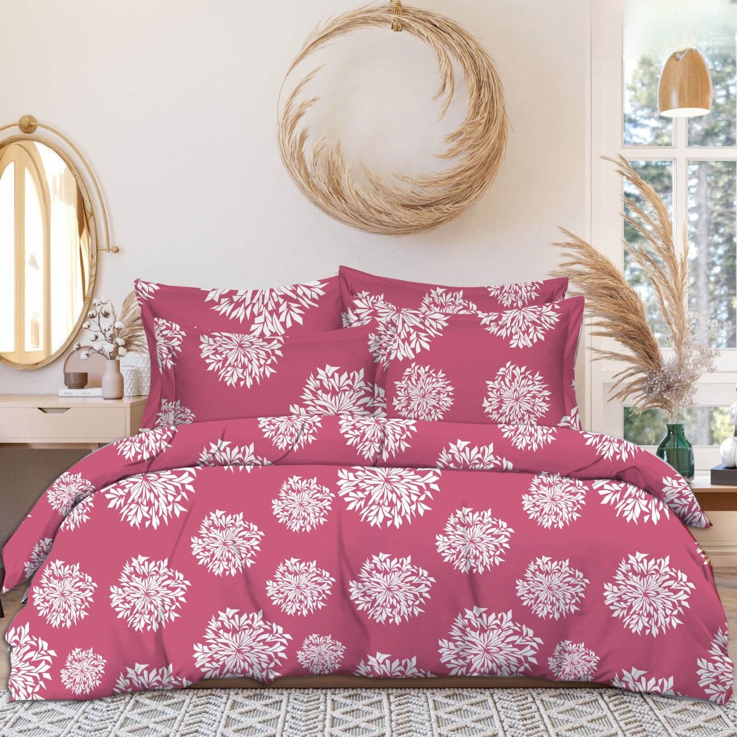 JAIPURI PRINT 220 TC- Cotton  All Round Elastic Fitted Bedsheet (72X78X Upto 10 Inches) & 360 Degree Elasticated