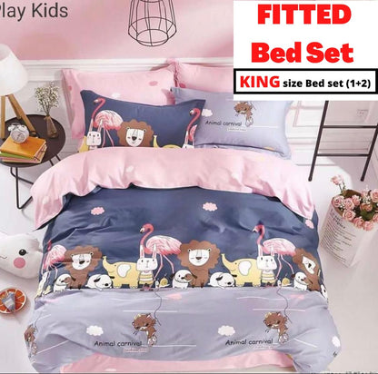 ANIMAL CARNIVAL Premium Double Bedsheet With 2 Pillow Covers (72X78X Upto 10 Inches) & 360 Degree Elasticated