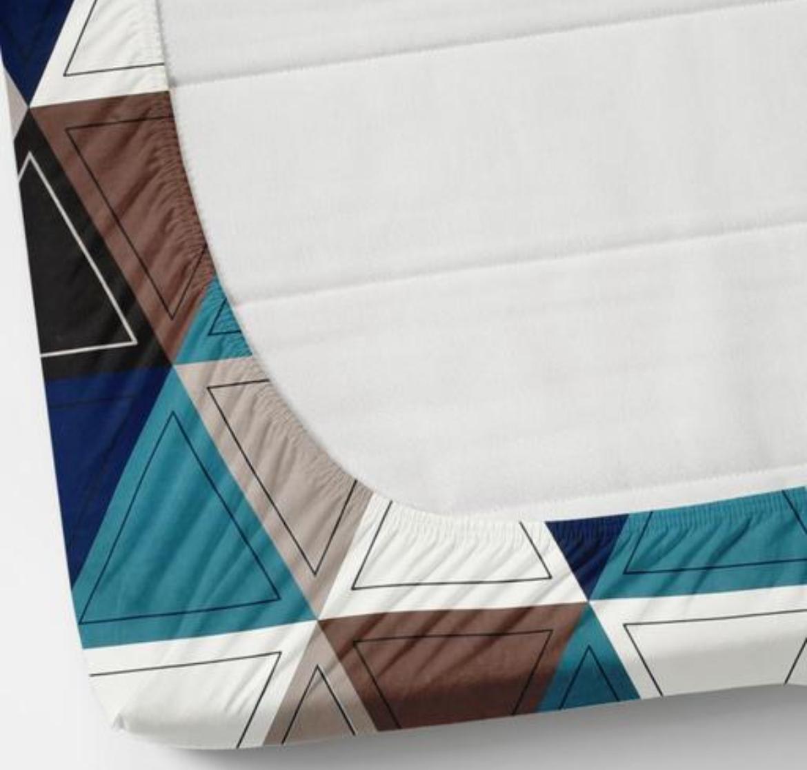 BLUE Premium King Size Fitted Floral Bedsheet  (72X78X Upto 10 Inches) & 360 Degree Elasticated