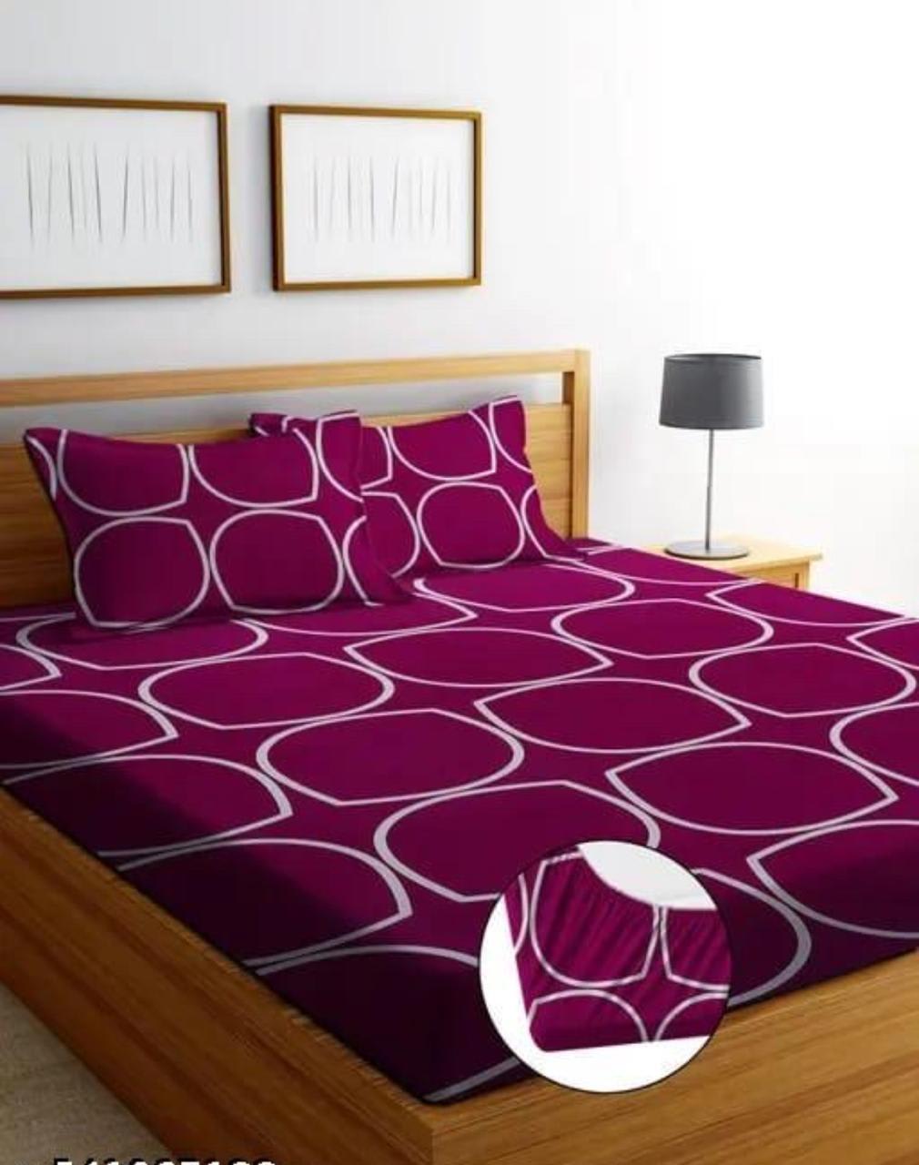 MAROON AUDIS Premium King Size Fitted Bedsheet  (72X78X Upto 10 Inches) & 360 Degree Elasticated