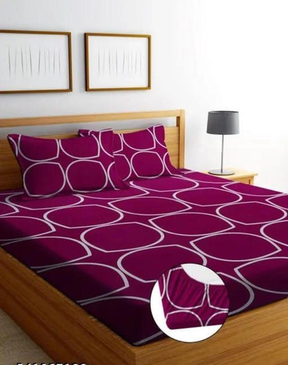 MAROON AUDIS Premium King Size Fitted Bedsheet  (72X78X Upto 10 Inches) & 360 Degree Elasticated