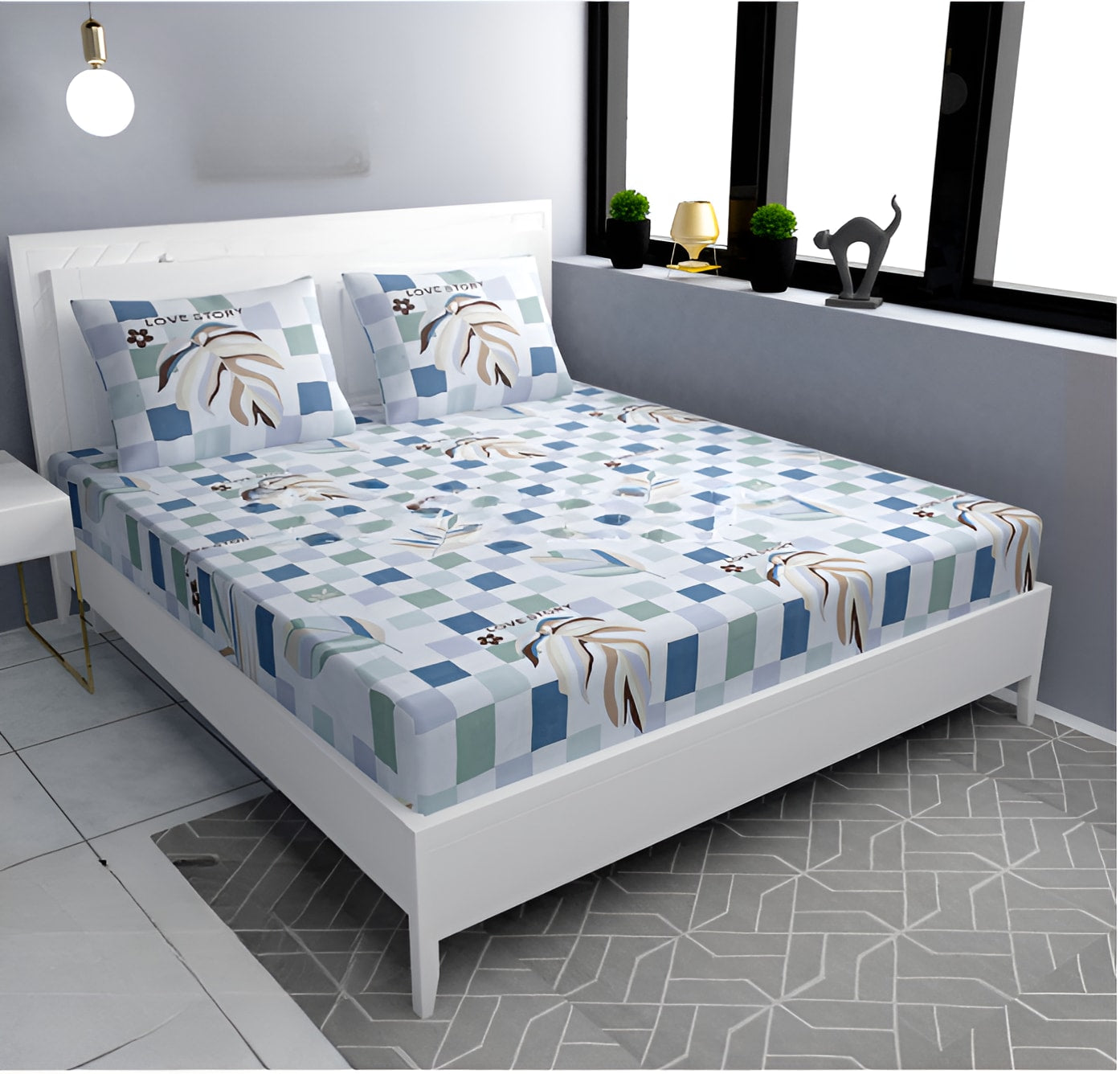 Elasticc Fitted Bedsheets (72X78X Upto 10 Inches) & 360 Degree Elasticated