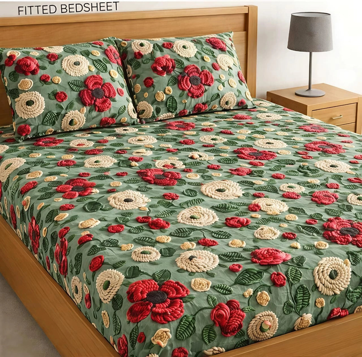 7D BEDSHEET Premium King Size Fitted Elastic Bedsheet With Two Pillow Covers (72X78X Upto 10 Inches) & 360 Degree Elasticated