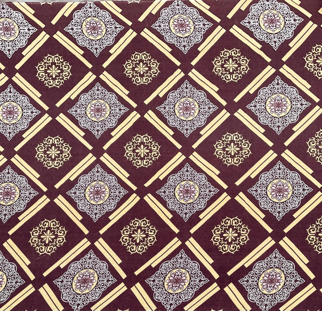 BROWN CHECK Premium  Fitted Elastic Bedsheet With Two Pillow Covers (72X78X Upto 10 Inches) & 360 Degree Elasticated