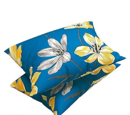 THREE LEAVES Premium King Size Fitted Elastic Bedsheet With Two Pillow Covers  (72X78X Upto 10 Inches) & 360 Degree Elasticated