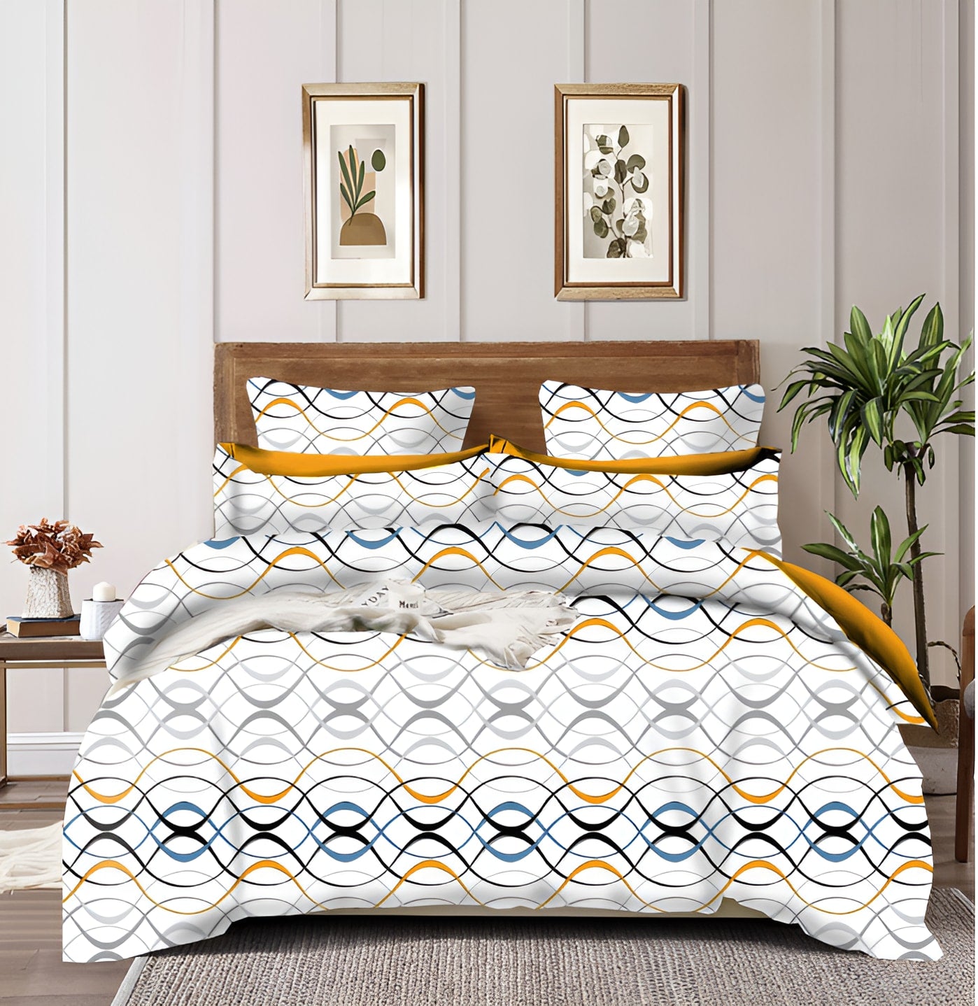 WHITE CIRCLE Premium  Fitted Elastic Bedsheet With Two Pillow Covers  (72X78X Upto 10 Inches) & 360 Degree Elasticated